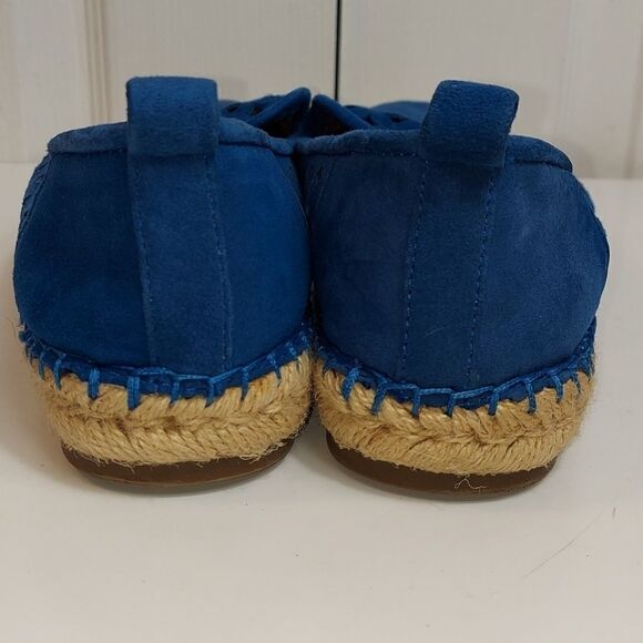 Franco Sarto Blue Suede Laser Cut Espadrille Shoes - Picture 4 of 8